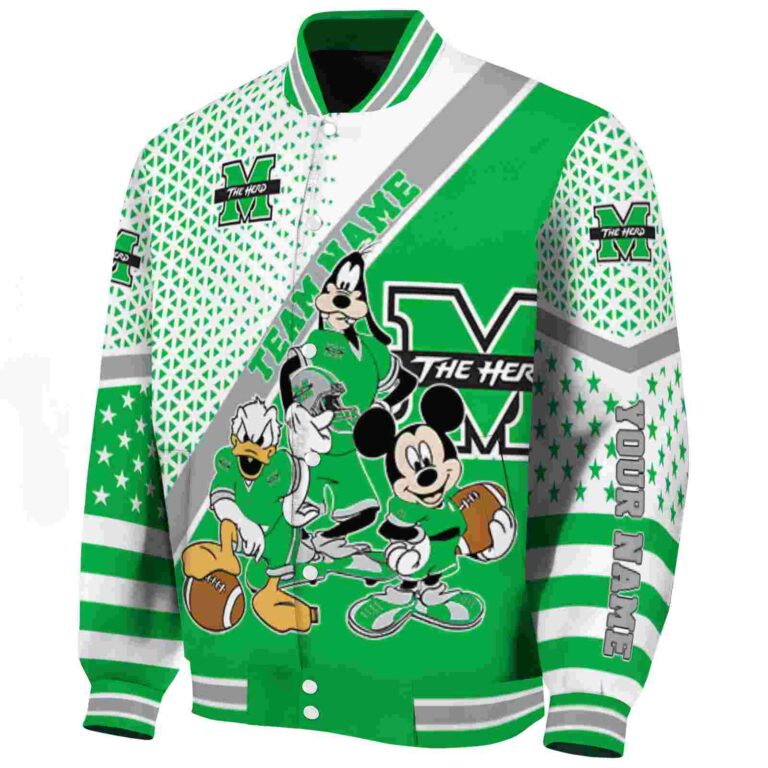 custom marshall thundering herd mickey donald goofy green white jacket best selling jacketwow