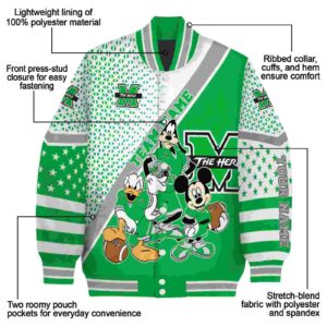 custom marshall thundering herd mickey donald goofy green white jacket new arrival jacketwow