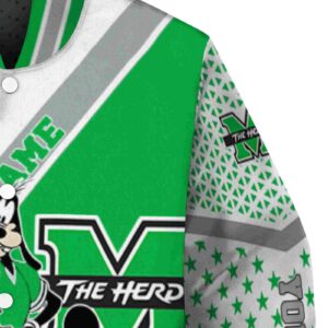 custom marshall thundering herd mickey donald goofy green white jacket premium grade jacketwow