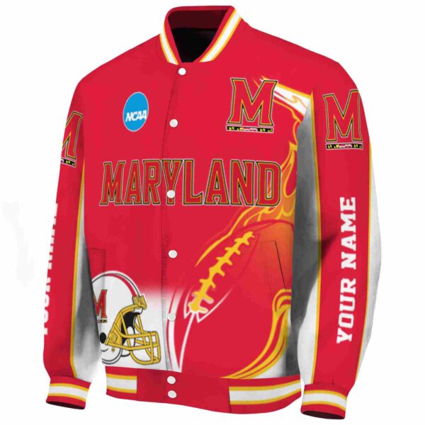 custom maryland terrapins flaming football red white jacket best selling jacketwow