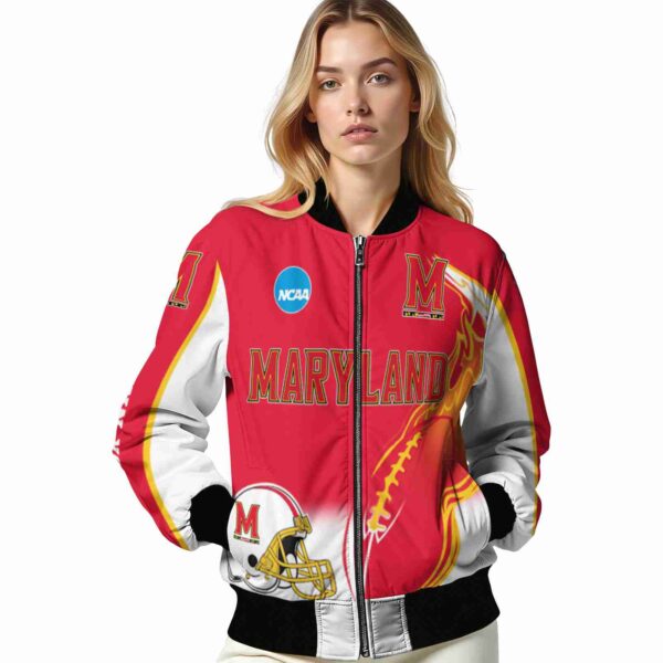 custom maryland terrapins flaming football red white jacket latest model jacketwow