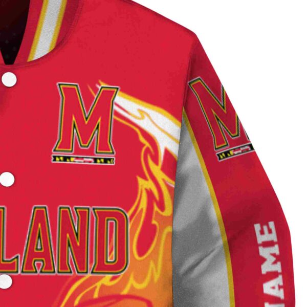 custom maryland terrapins flaming football red white jacket premium grade jacketwow