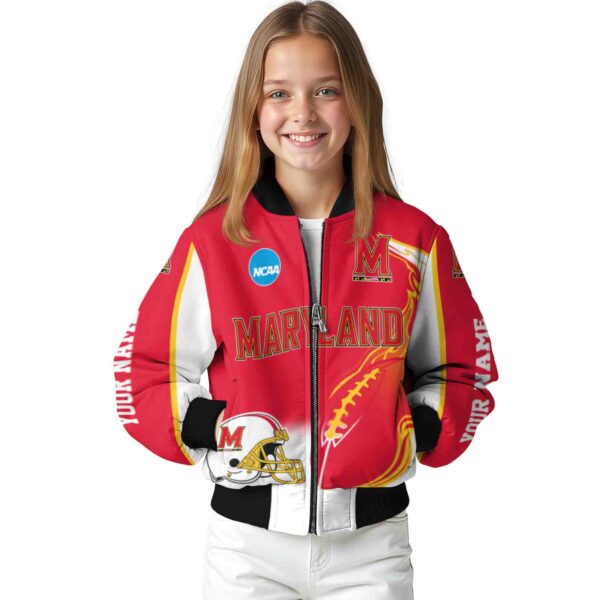 custom maryland terrapins flaming football red white jacket top rated jacketwow