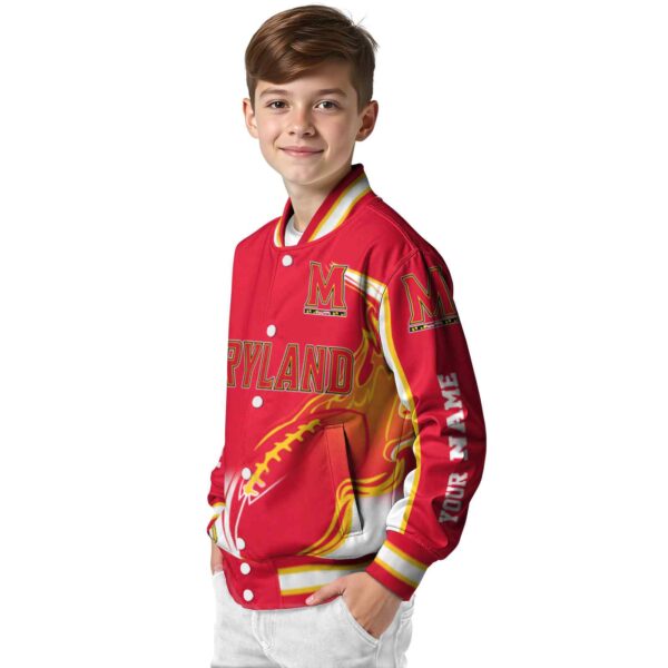 custom maryland terrapins flaming football red white jacket trendy jacketwow