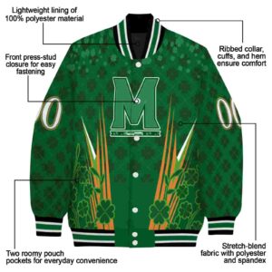 custom maryland terrapins shamrock pattern green jacket new arrival jacketwow