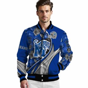 custom memphis tigers floral print blue jacket high quality jacketwow