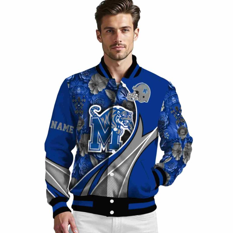 custom memphis tigers floral print blue jacket high quality jacketwow