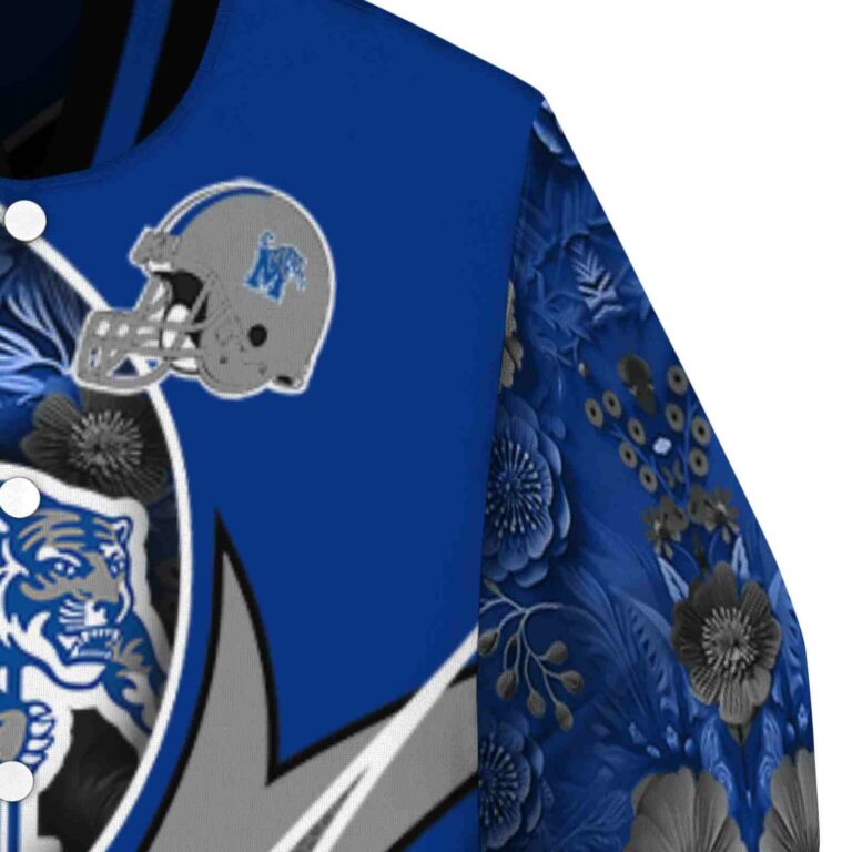 custom memphis tigers floral print blue jacket premium grade jacketwow