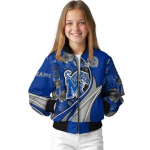 custom memphis tigers floral print blue jacket top rated jacketwow