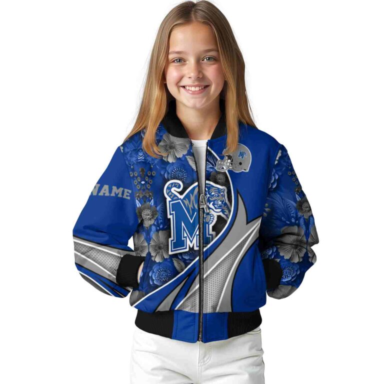 custom memphis tigers floral print blue jacket top rated jacketwow