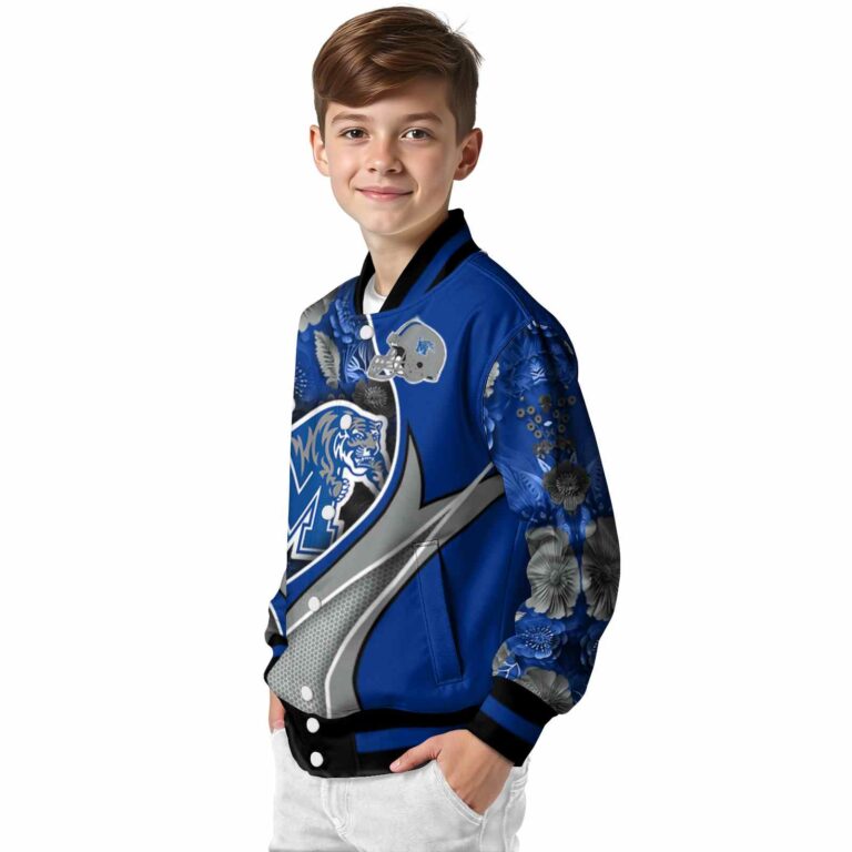 custom memphis tigers floral print blue jacket trendy jacketwow