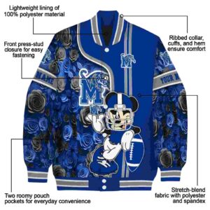 custom memphis tigers rose mickey blue jacket new arrival jacketwow