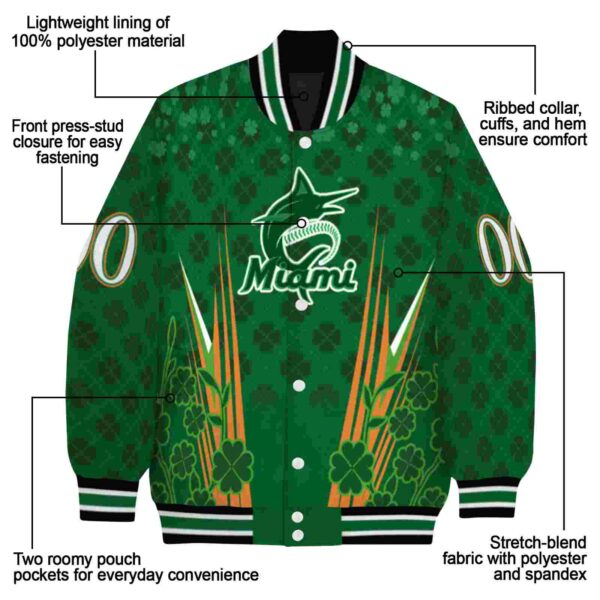custom miami marlins shamrock pattern green jacket new arrival jacketwow