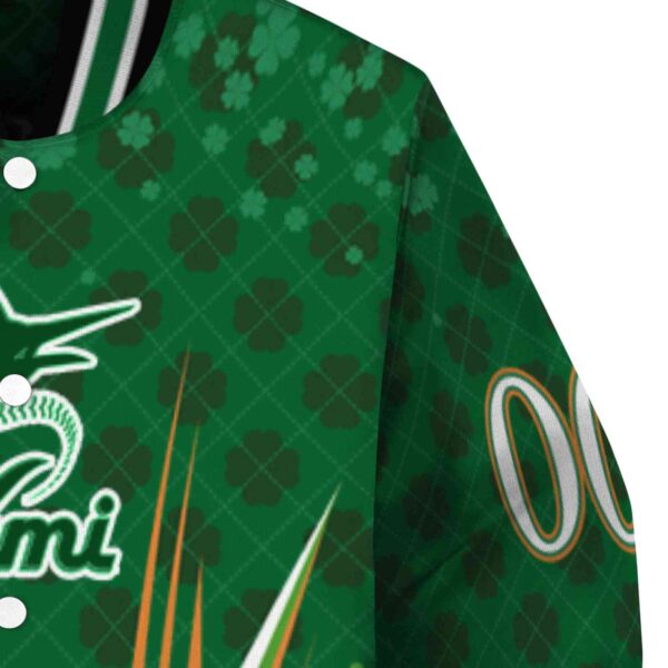 custom miami marlins shamrock pattern green jacket premium grade jacketwow