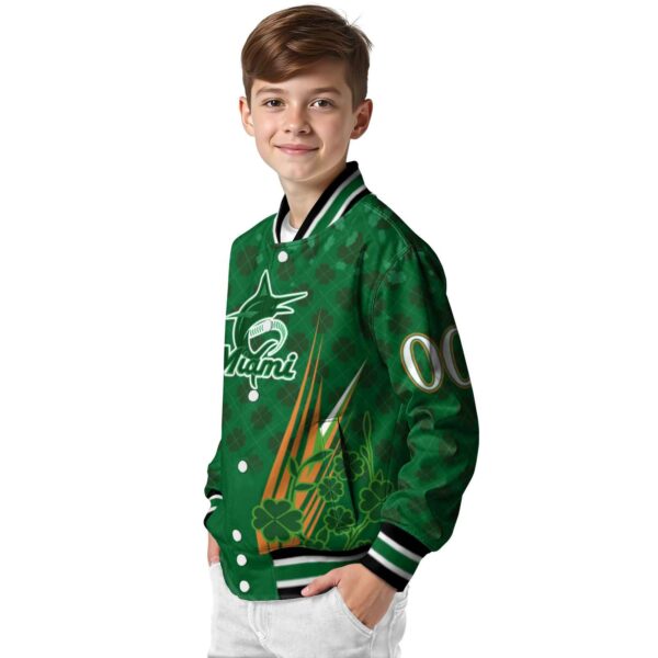 custom miami marlins shamrock pattern green jacket trendy jacketwow