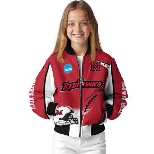 custom miami redhawks flaming football red white jacket top rated jacketwow