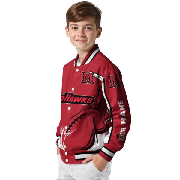 custom miami redhawks flaming football red white jacket trendy jacketwow
