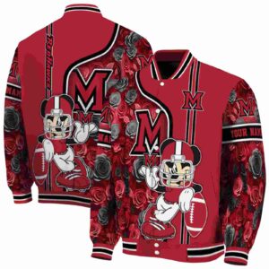 custom miami redhawks rose mickey red jacket fashion forward jacketwow