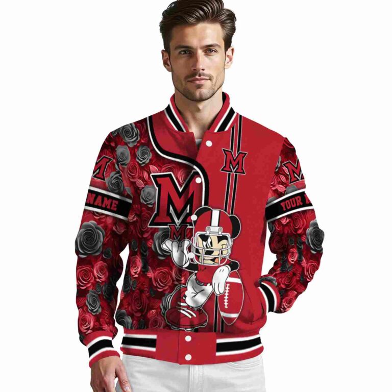 custom miami redhawks rose mickey red jacket high quality jacketwow