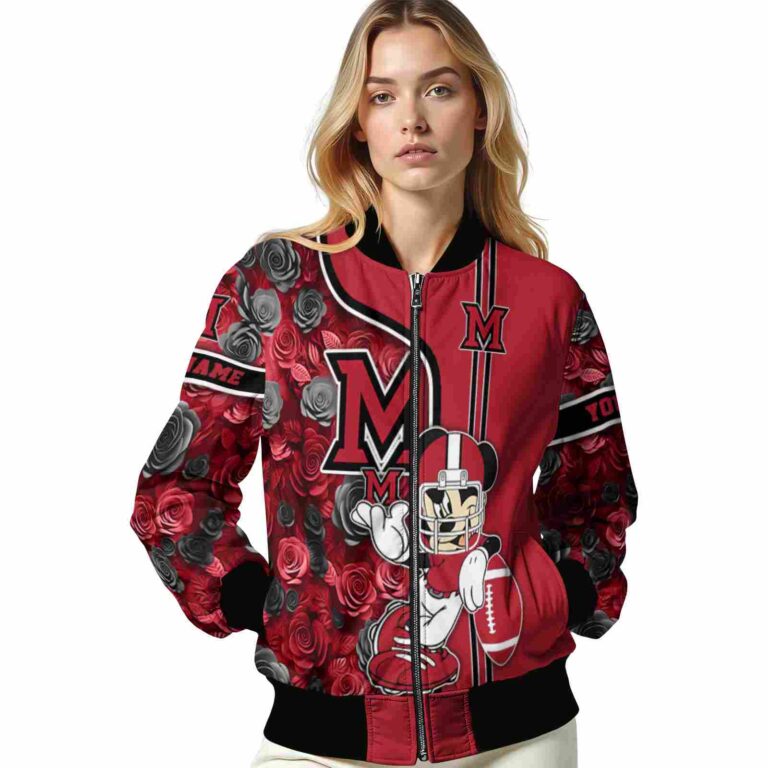custom miami redhawks rose mickey red jacket latest model jacketwow