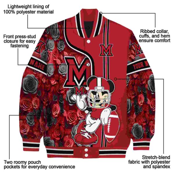custom miami redhawks rose mickey red jacket new arrival jacketwow