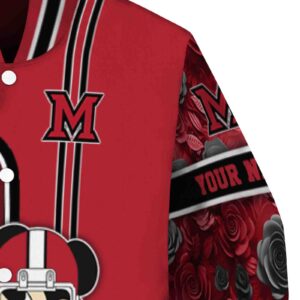 custom miami redhawks rose mickey red jacket premium grade jacketwow