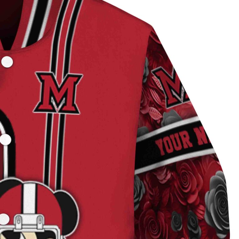 custom miami redhawks rose mickey red jacket premium grade jacketwow