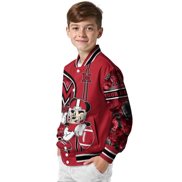 custom miami redhawks rose mickey red jacket trendy jacketwow