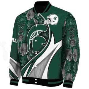 custom michigan state spartans floral print green jacket best selling jacketwow