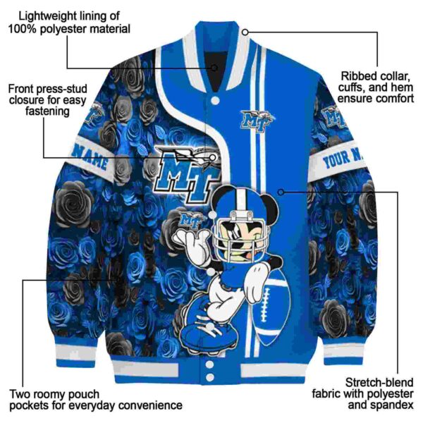 custom middle tennessee blue raiders rose mickey blue jacket new arrival jacketwow