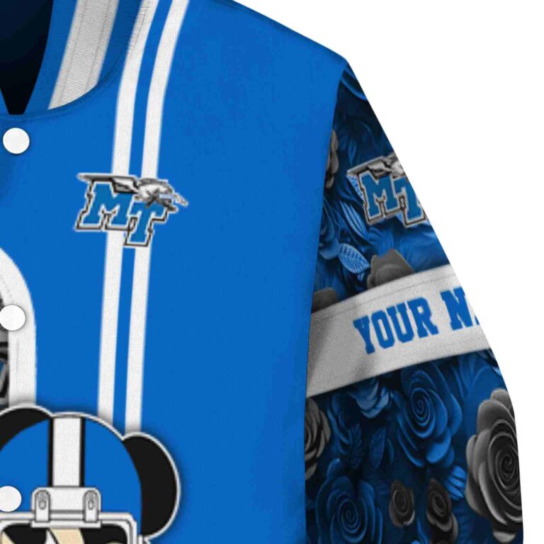 custom middle tennessee blue raiders rose mickey blue jacket premium grade jacketwow