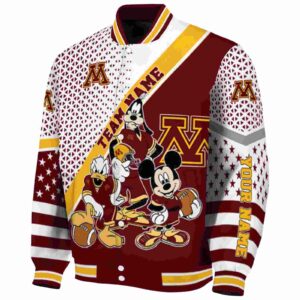 custom minnesota golden gophers mickey donald goofy maroon white jacket best selling jacketwow