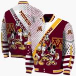 custom minnesota golden gophers mickey donald goofy maroon white jacket best selling jacketwow