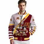 custom minnesota golden gophers mickey donald goofy maroon white jacket best selling jacketwow