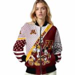 custom minnesota golden gophers mickey donald goofy maroon white jacket best selling jacketwow