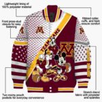 custom minnesota golden gophers mickey donald goofy maroon white jacket best selling jacketwow