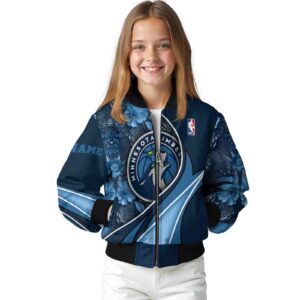 custom minnesota timberwolves floral print midnight blue jacket top rated jacketwow