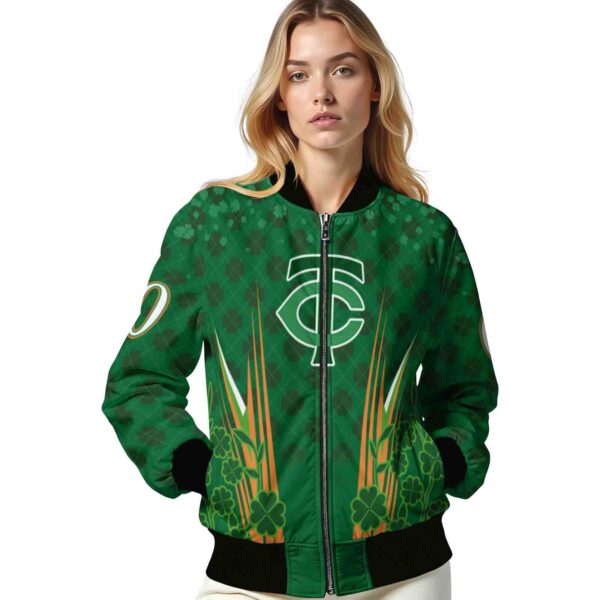 custom minnesota twins shamrock pattern green jacket latest model jacketwow