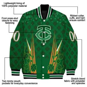 custom minnesota twins shamrock pattern green jacket new arrival jacketwow