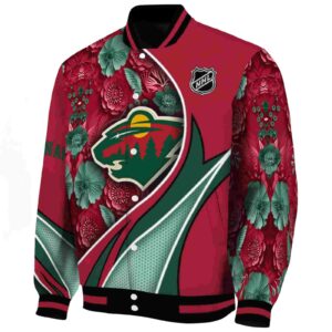 custom minnesota wild floral print red jacket best selling jacketwow