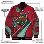 custom minnesota wild floral print red jacket best selling jacketwow