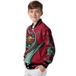 custom minnesota wild floral print red jacket best selling jacketwow