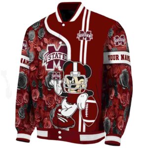 custom mississippi state bulldogs rose mickey maroon jacket best selling jacketwow