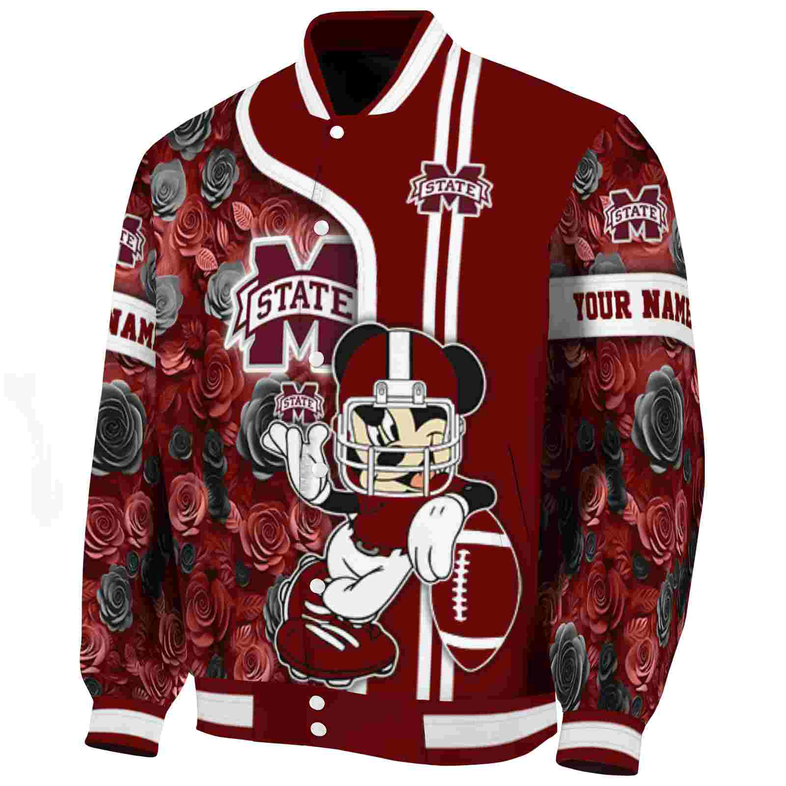custom mississippi state bulldogs rose mickey maroon jacket best selling jacketwow custom mississippi state bulldogs rose mickey maroon jacket best selling jacketwow
