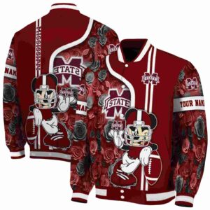custom mississippi state bulldogs rose mickey maroon jacket fashion forward jacketwow
