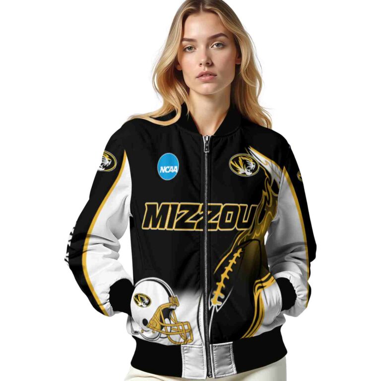 custom missouri tigers flaming football black white jacket latest model jacketwow
