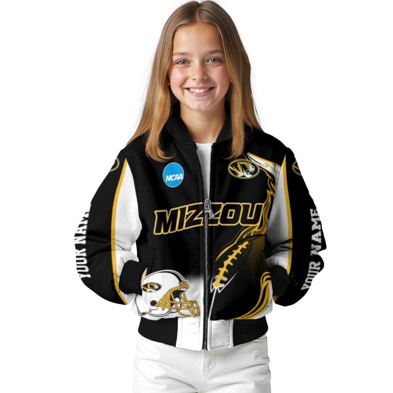 custom missouri tigers flaming football black white jacket top rated jacketwow
