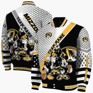 custom missouri tigers mickey donald goofy black white jacket fashion forward jacketwow