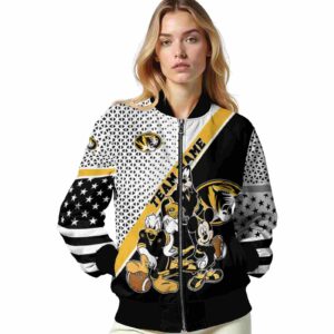 custom missouri tigers mickey donald goofy black white jacket latest model jacketwow
