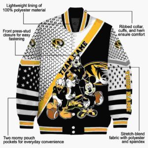 custom missouri tigers mickey donald goofy black white jacket new arrival jacketwow